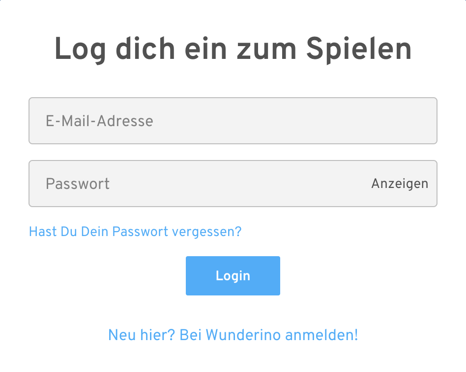 Wunderino Login